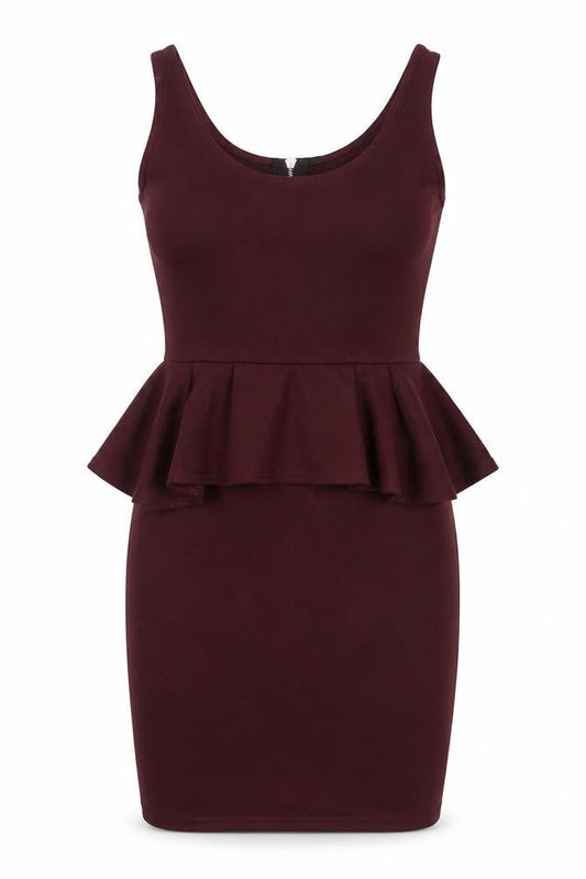 Miso Womens Purple Polyester Bodycon Size 12 Scoop Neck Zip - Peplum