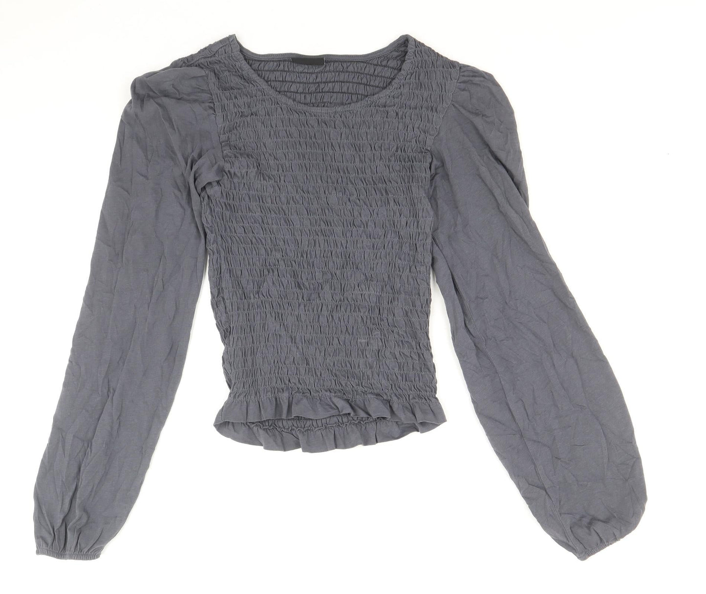 Womens UK Size S Precis Grey Basic Blouse
