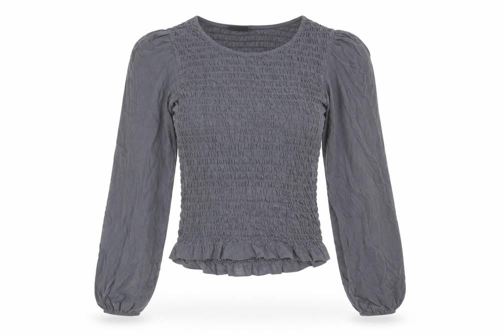 Womens UK Size S Precis Grey Basic Blouse