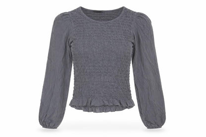 Womens UK Size S Precis Grey Basic Blouse