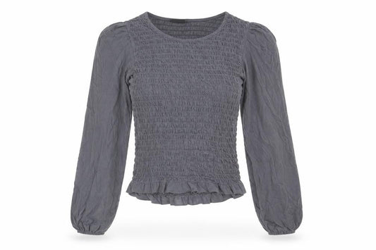 Womens UK Size S Precis Grey Basic Blouse