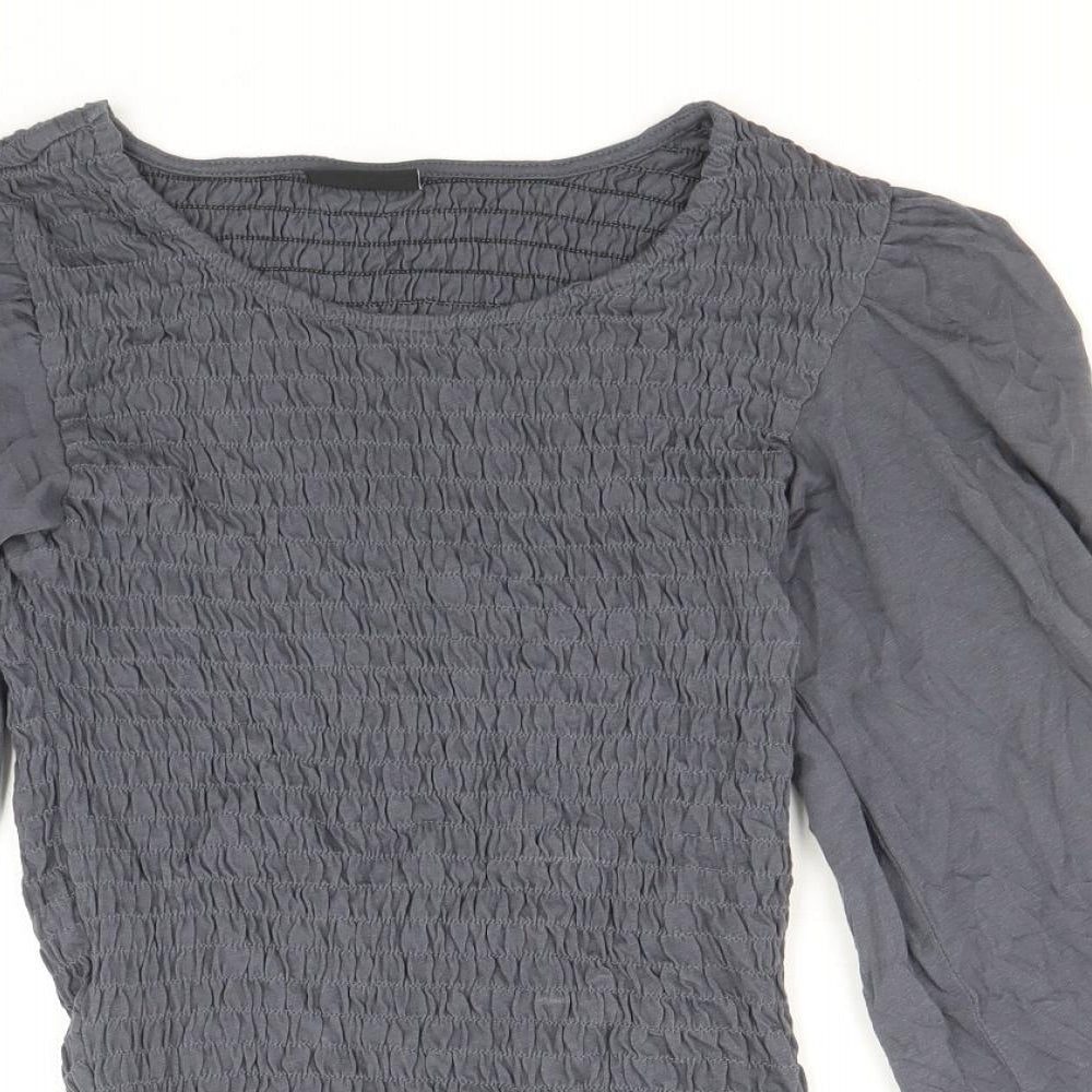 Womens UK Size S Precis Grey Basic Blouse