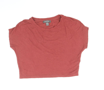 Primark Womens Red Polyester Basic T-Shirt Size 12 Round Neck - Size 12-14