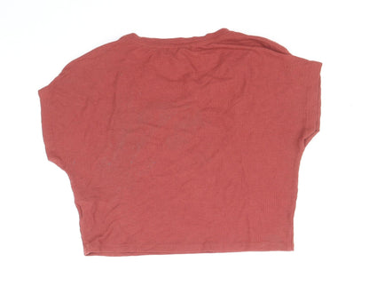 Primark Womens Red Polyester Basic T-Shirt Size 12 Round Neck - Size 12-14