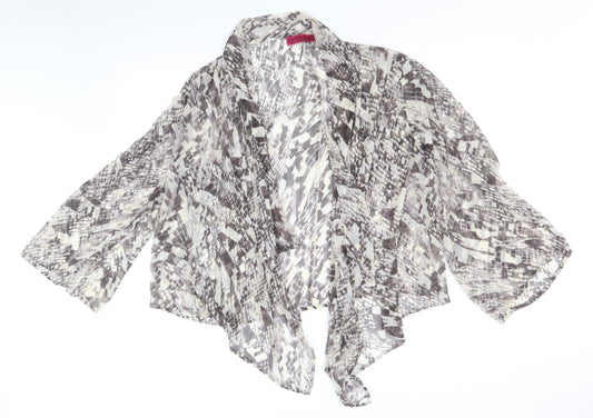 Boohoo Womens Brown Geometric Polyester Basic Blouse Size 10 V-Neck