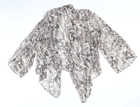 Boohoo Womens Brown Geometric Polyester Basic Blouse Size 10 V-Neck