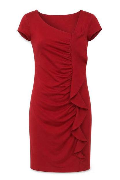 Monsoon Womens Red Polyester Sheath Size 10 V-Neck Pullover