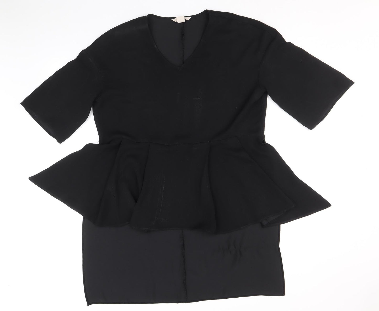 Womens UK Size 14 H&M Black Tunic Blouse