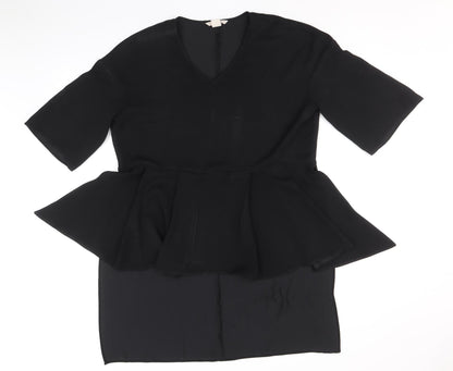 Womens UK Size 14 H&M Black Tunic Blouse