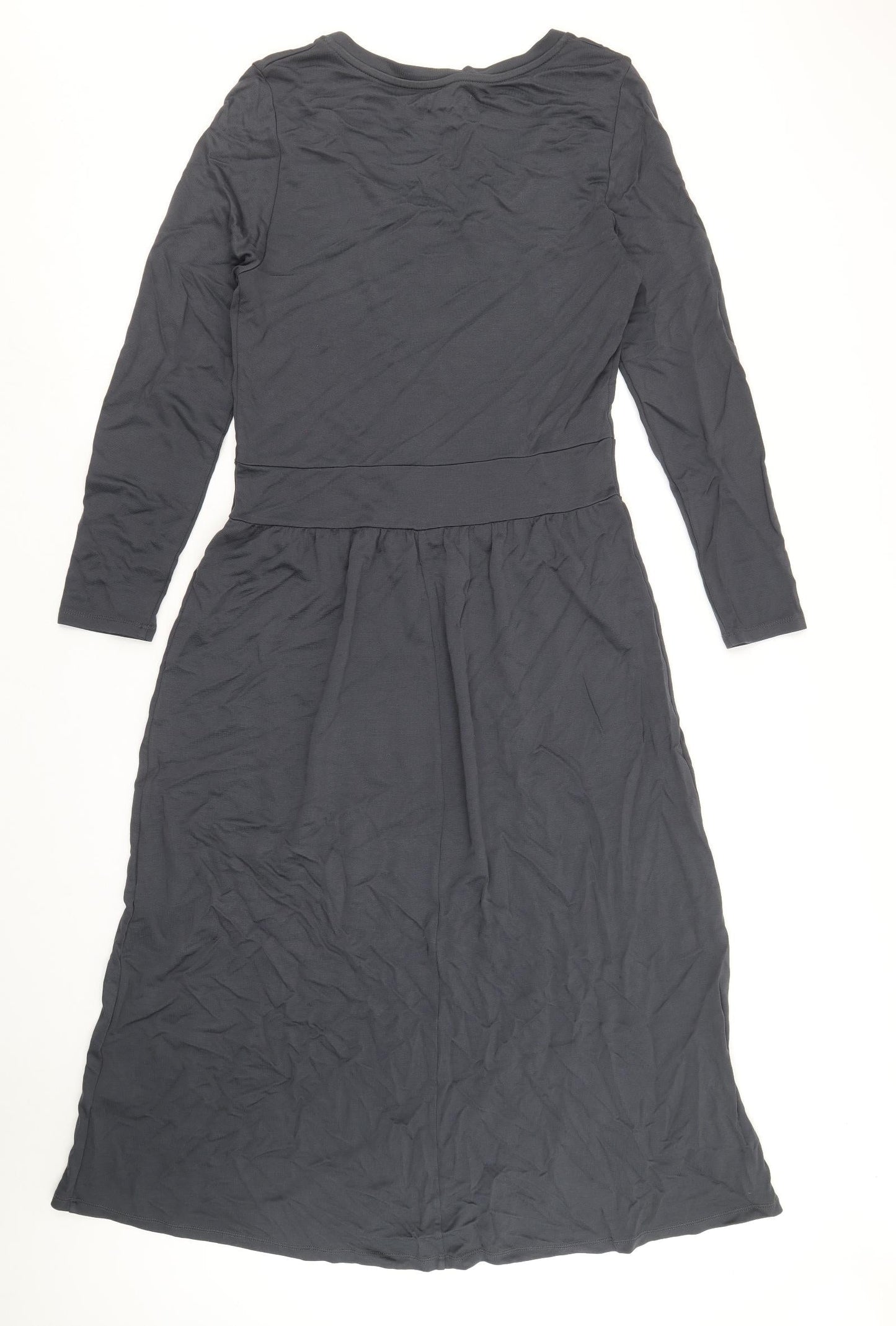 Finery Womens Grey Viscose Fit & Flare Size 12 Scoop Neck Pullover