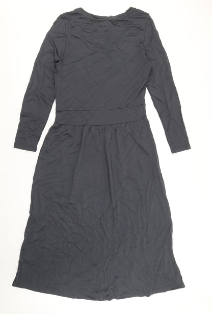 Finery Womens Grey Viscose Fit & Flare Size 12 Scoop Neck Pullover