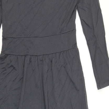 Finery Womens Grey Viscose Fit & Flare Size 12 Scoop Neck Pullover