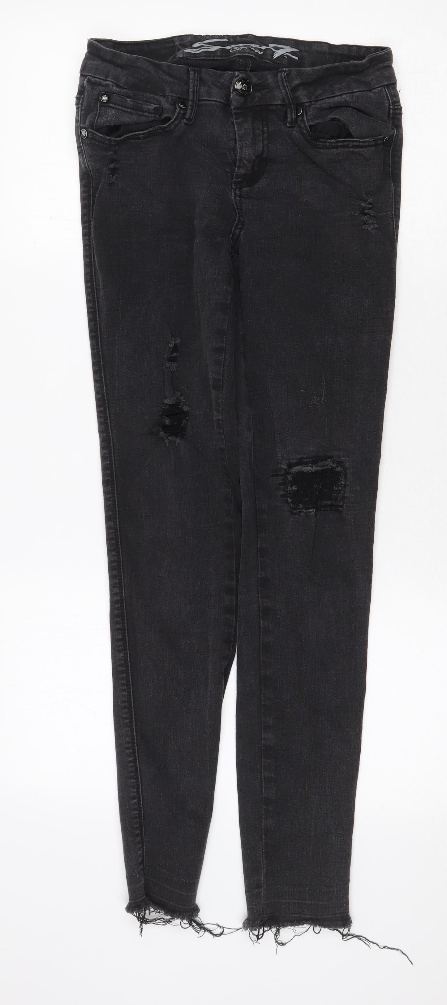 Seven Womens Black Cotton Skinny Jeans Size 4 Regular Zip