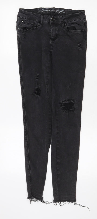Seven Womens Black Cotton Skinny Jeans Size 4 Regular Zip