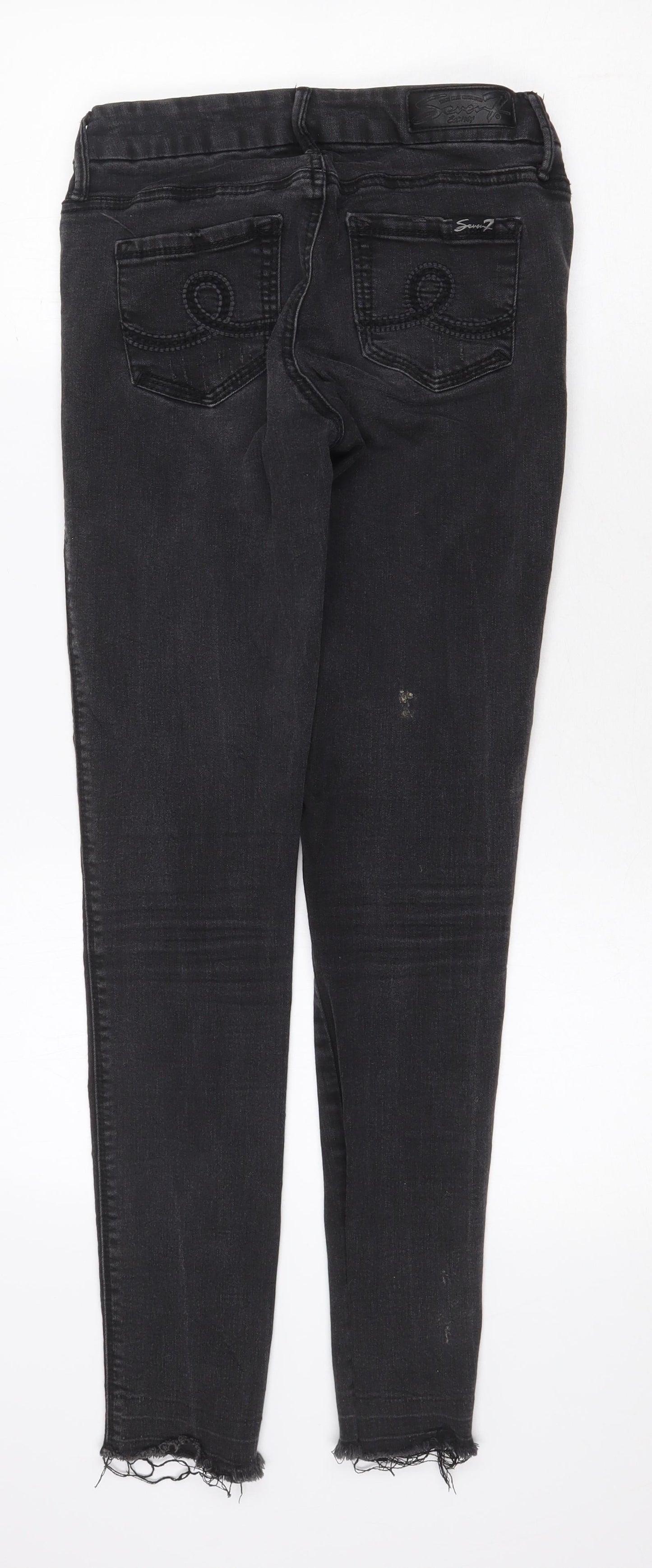 Seven Womens Black Cotton Skinny Jeans Size 4 Regular Zip