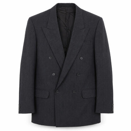 St Michael Mens Grey Striped Wool Jacket Suit Jacket Size 40 Regular