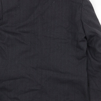 St Michael Mens Grey Striped Wool Jacket Suit Jacket Size 40 Regular