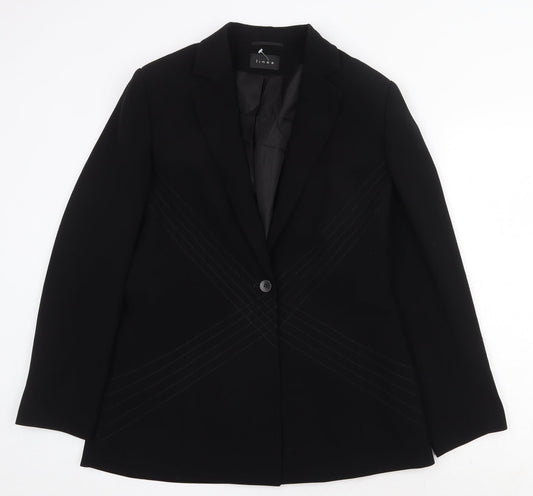 Linea Womens Black Jacket Blazer Size 12 Button