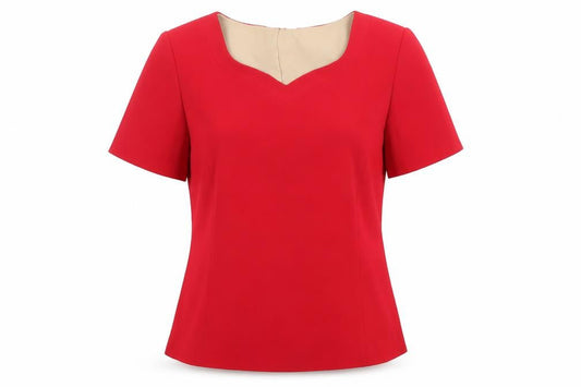 Preworn Womens Red Polyester Basic T-Shirt Size 12 Sweetheart