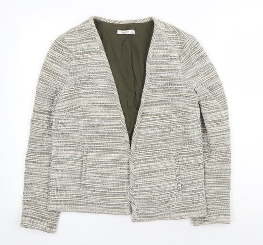 Mango Womens Grey Striped Jacket Blazer Size M