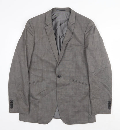 Mens UK Size 38 One Six Five Regular Grey Suit Jacket