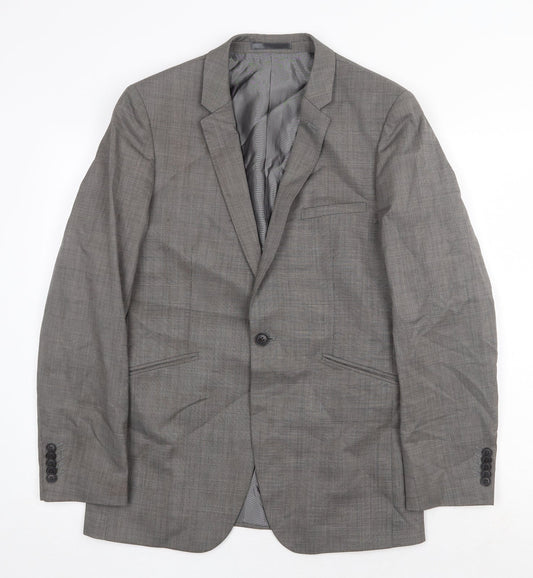 Mens UK Size 38 One Six Five Regular Grey Suit Jacket