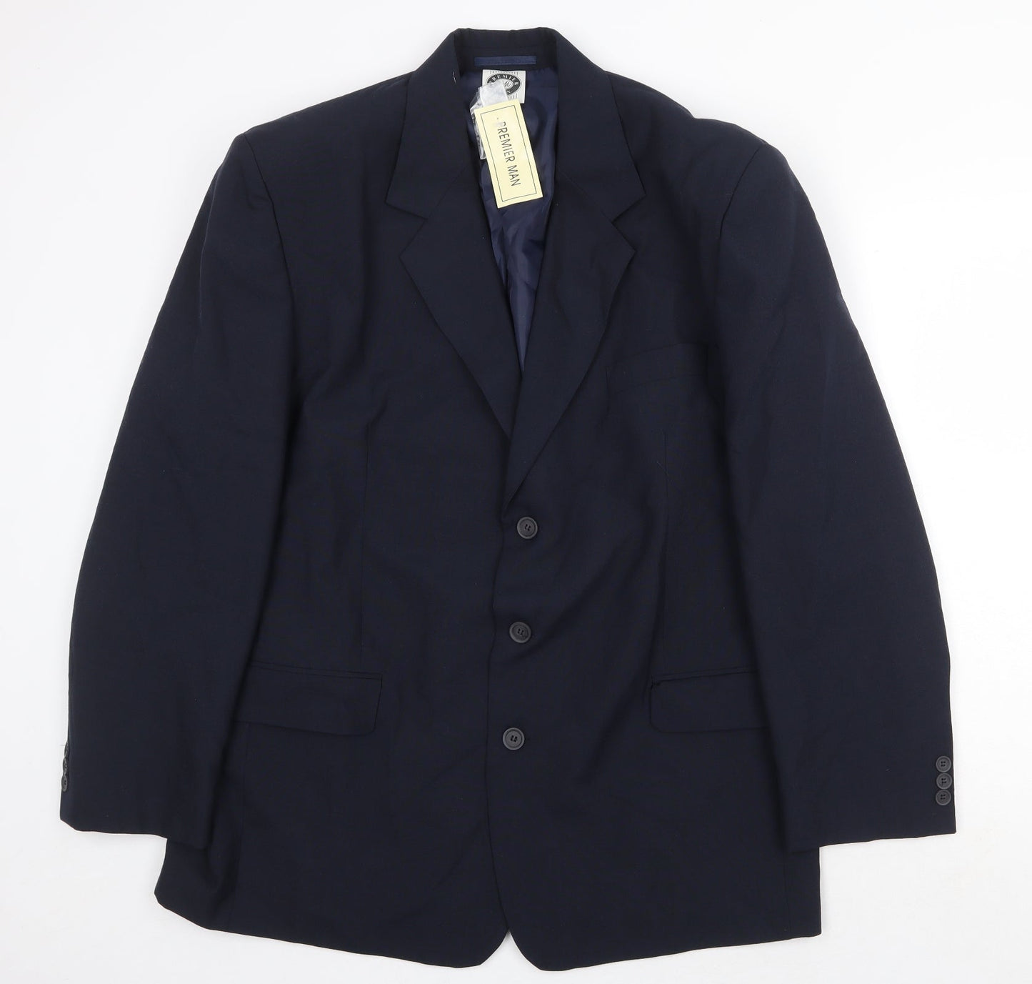 Mens UK Size 44 Premier Man Regular Blue Suit Jacket