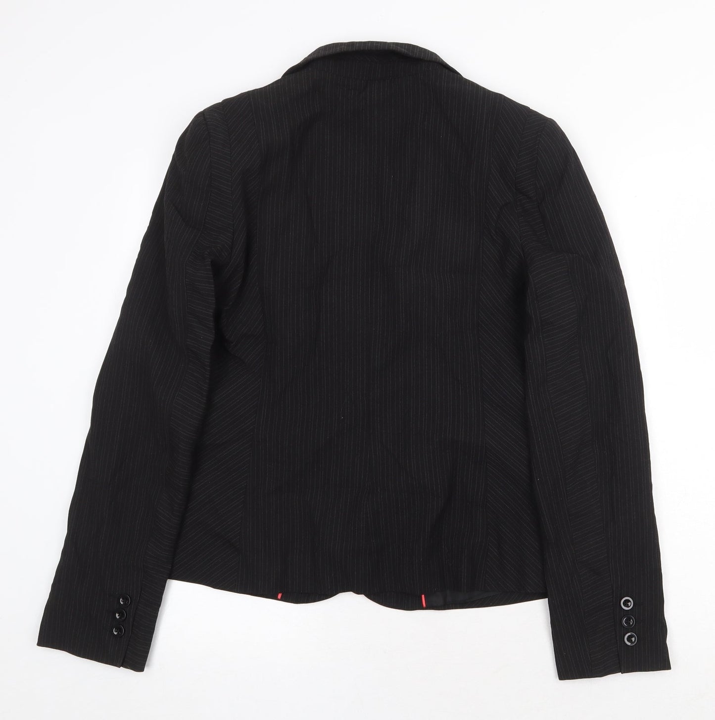 Oasis Womens Black Polyester Jacket Blazer Size 14 Button