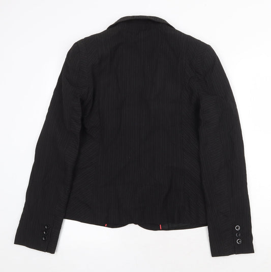 Oasis Womens Black Polyester Jacket Blazer Size 14 Button