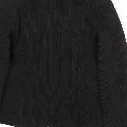 Oasis Womens Black Polyester Jacket Blazer Size 14 Button