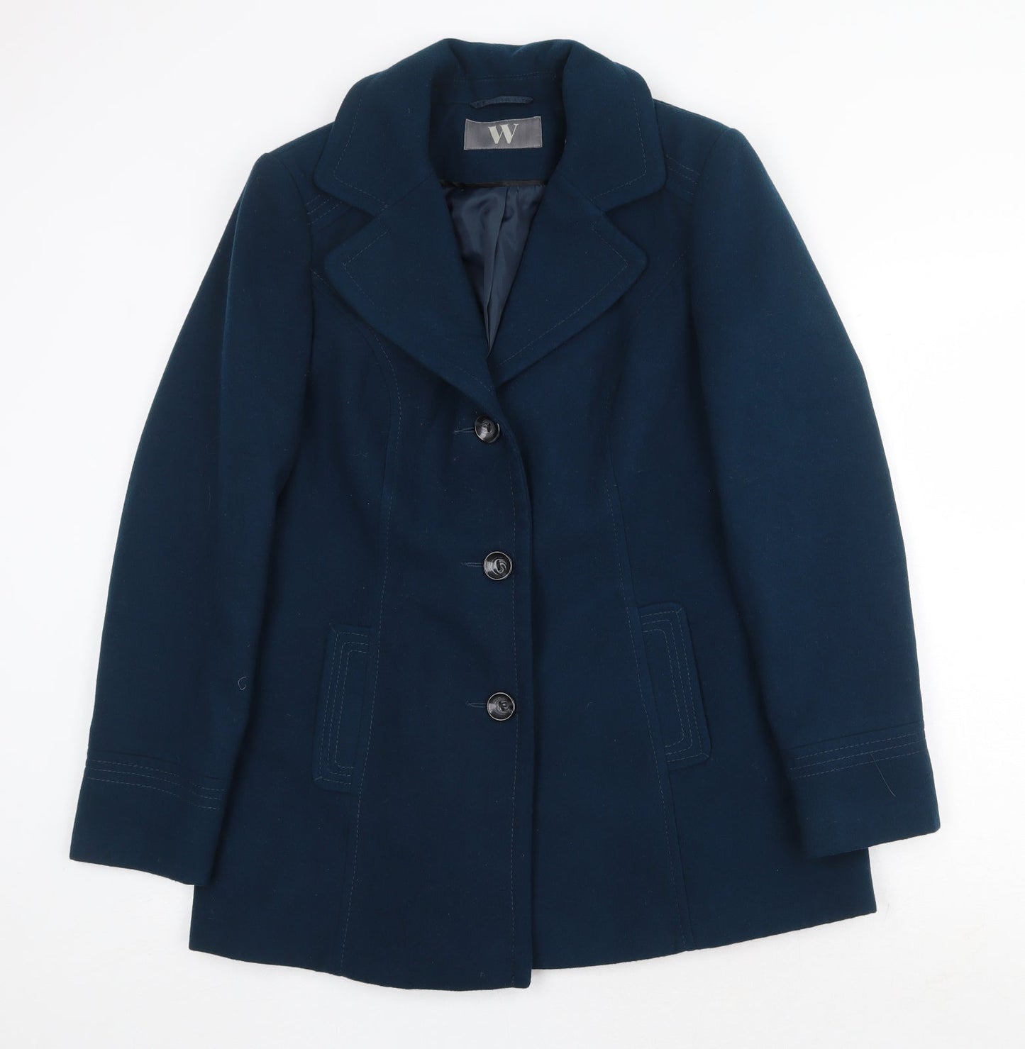 Womens UK Size 14 BHS Green Pea Coat