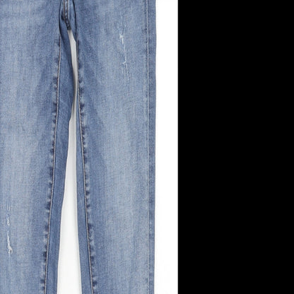 Zara Womens Blue Cotton Skinny Jeans Size 6 Regular Zip