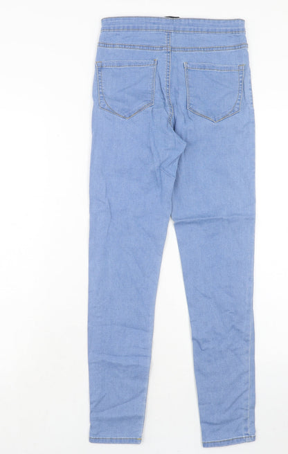 Denim & Co. Womens Blue Cotton Skinny Jeans Size 10 Regular Zip