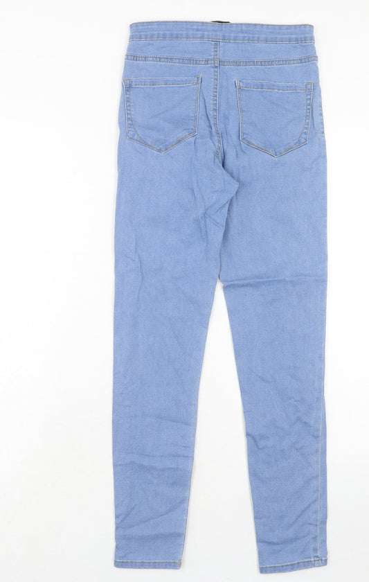 Denim & Co. Womens Blue Cotton Skinny Jeans Size 10 Regular Zip