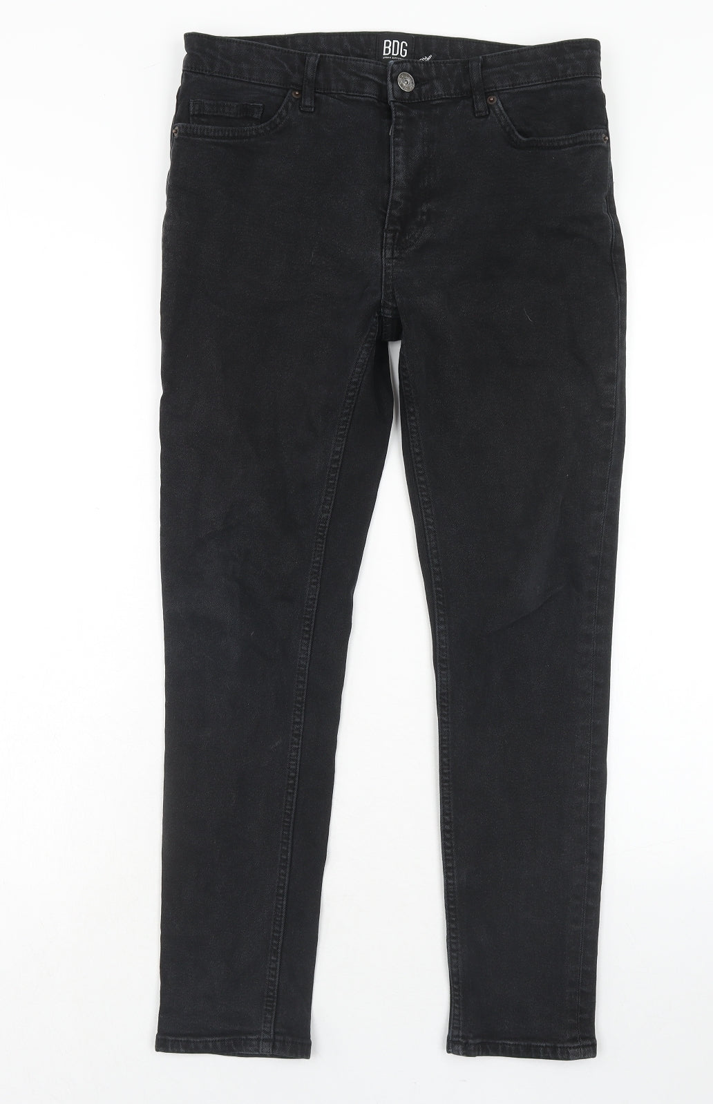 BDG Womens Black Cotton Straight Jeans Size 30 in L30 in Regular Zip