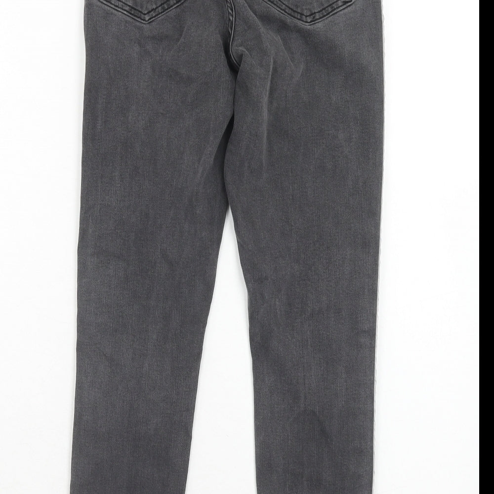 Topshop Womens Grey Cotton Skinny Jeans Size 28 in L30 in Regular Zip