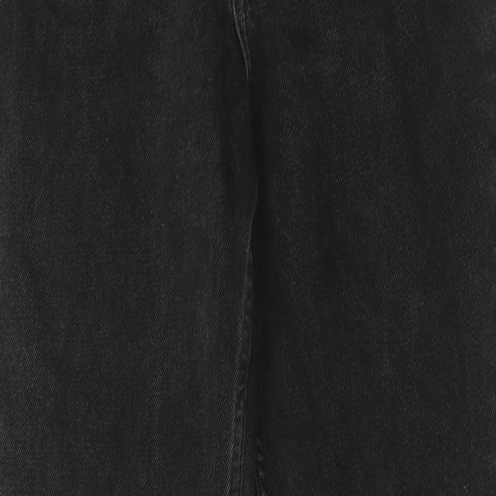 Denim & Co. Womens Black Cotton Straight Jeans Size 8 Regular Zip