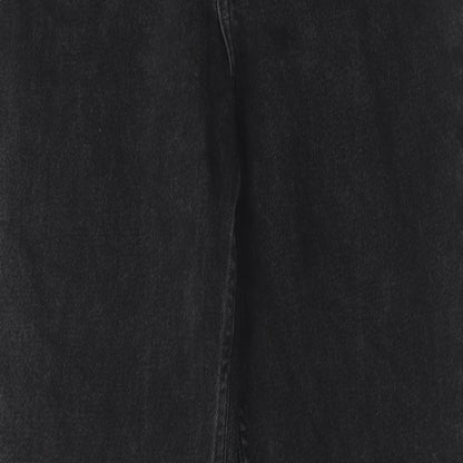 Denim & Co. Womens Black Cotton Straight Jeans Size 8 Regular Zip