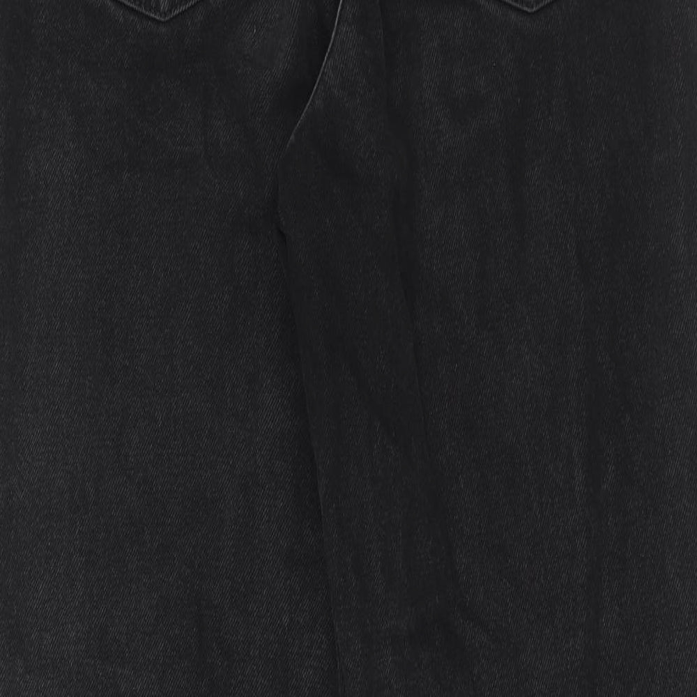 Denim & Co. Womens Black Cotton Straight Jeans Size 8 Regular Zip