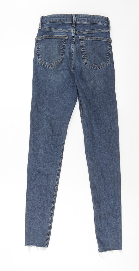 Topshop Womens Blue Cotton Skinny Jeans Size 25 in L34 in Regular Zip