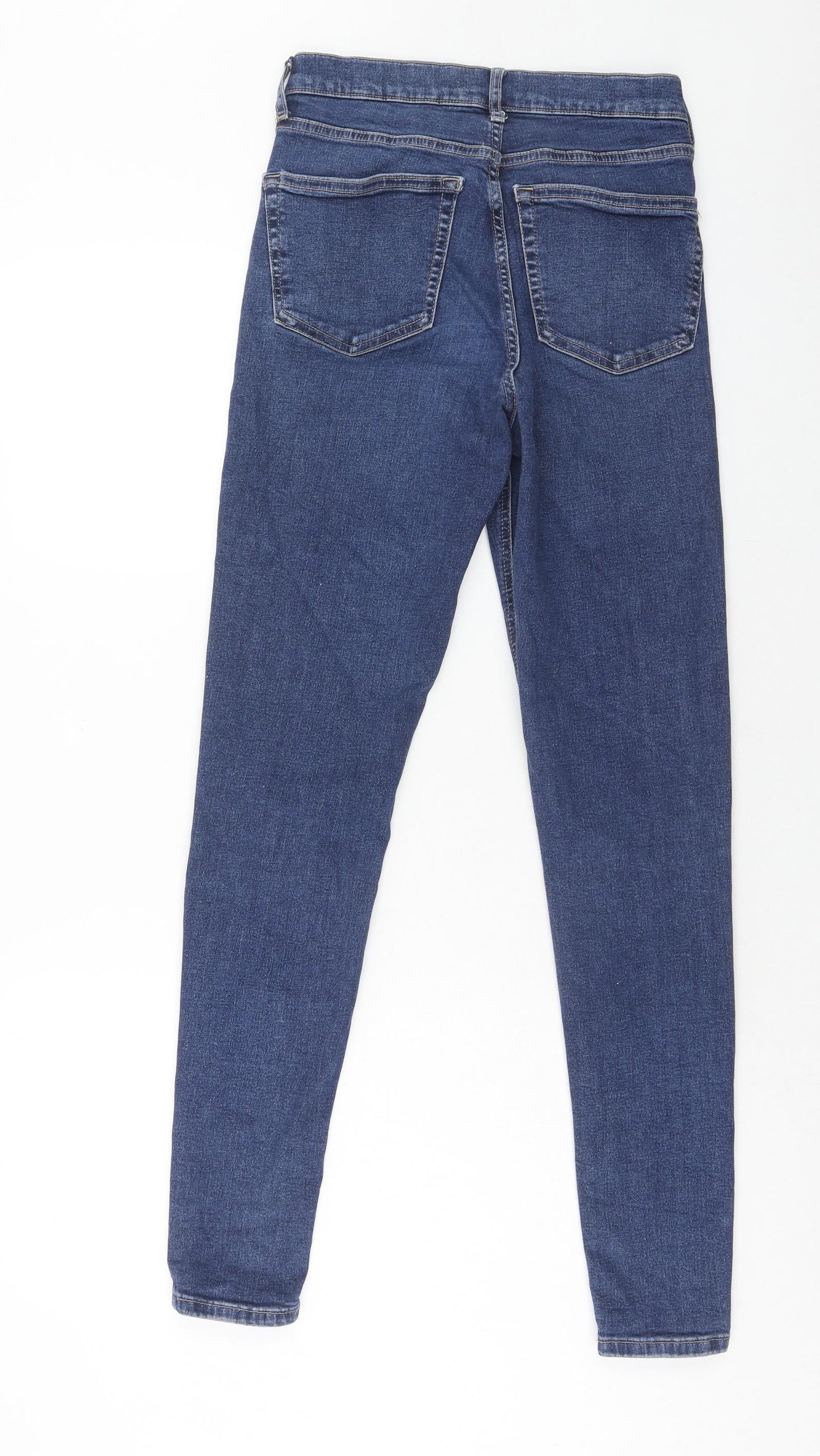 Topshop Womens Blue Cotton Skinny Jeans Size 25 in L34 in Regular Zip