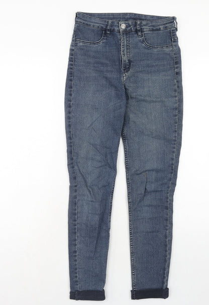 Womens UK Size 8 H&M Regular Fit Skinny Blue Jeans