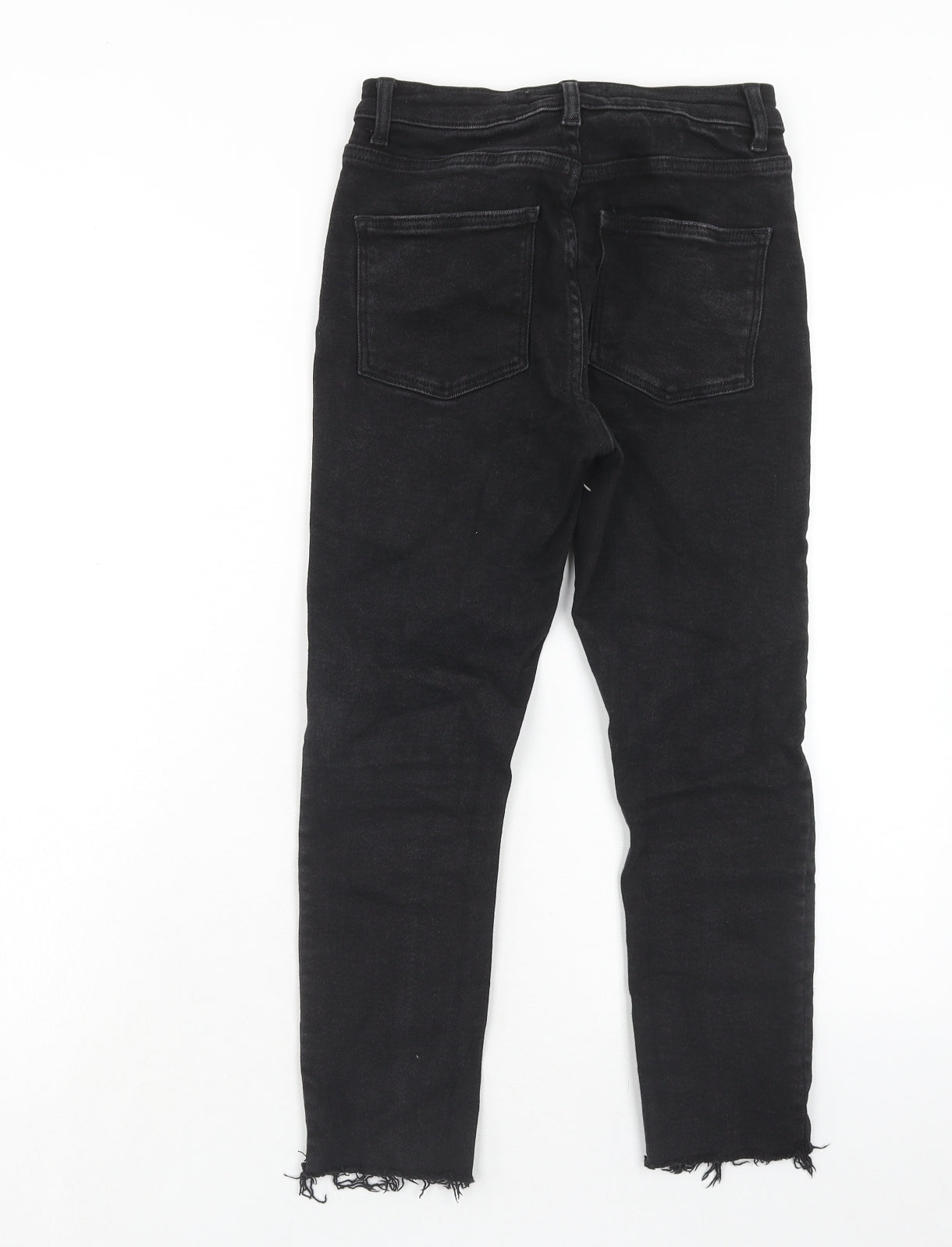 Denim & Co. Womens Black Cotton Straight Jeans Size 8 Regular Zip