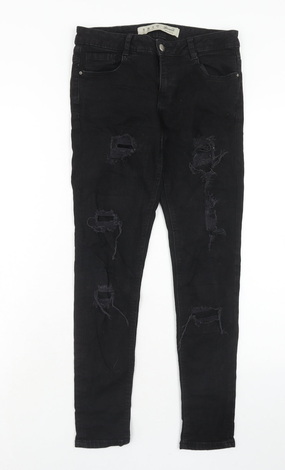 Denim & Co. Womens Black Cotton Skinny Jeans Size 10 Regular Zip