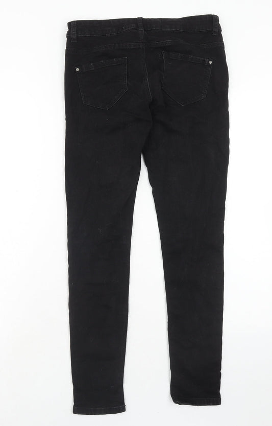 Denim & Co. Womens Black Cotton Skinny Jeans Size 10 Regular Zip