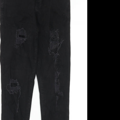 Denim & Co. Womens Black Cotton Skinny Jeans Size 10 Regular Zip