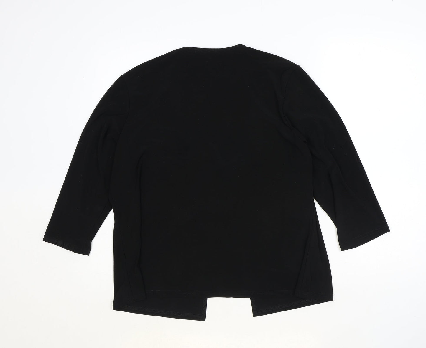 Essential Collection Womens Black Scoop Neck Polyester Cardigan Jumper Size 16 - Tie Front