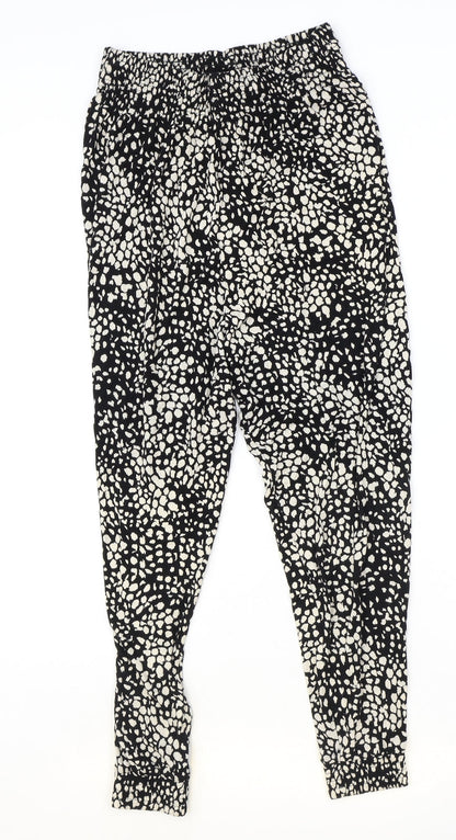 Womens UK Size S H&M Regular Fit Harem Black Trousers