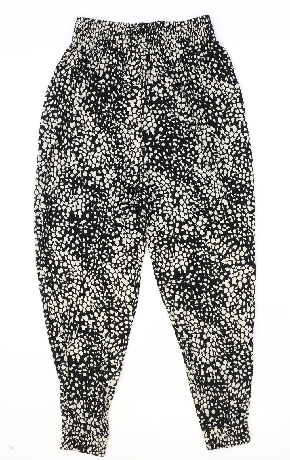 Womens UK Size S H&M Regular Fit Harem Black Trousers
