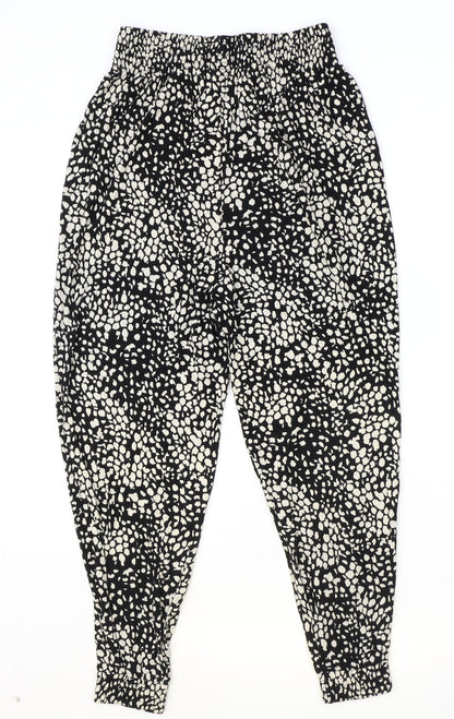 Womens UK Size S H&M Regular Fit Harem Black Trousers